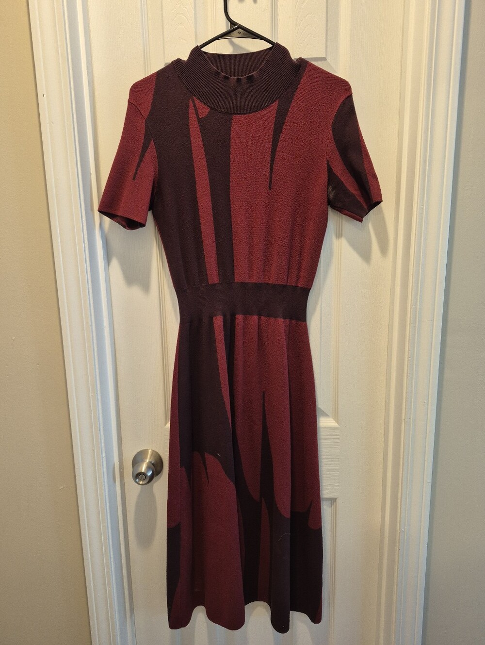 BOSS Burgundy & Wine Knit Midi Dress